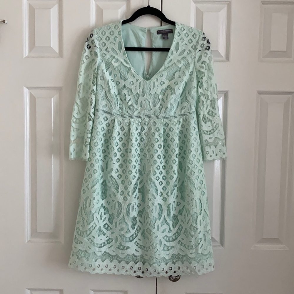 A-line Mint Lace Maternity Dress, Size: XS